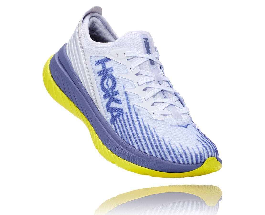 Hoka One One All Gender Carbon X-Spe Damen Straßenlaufschuhe Weiß / Blau | (DE-5276TKVHG)